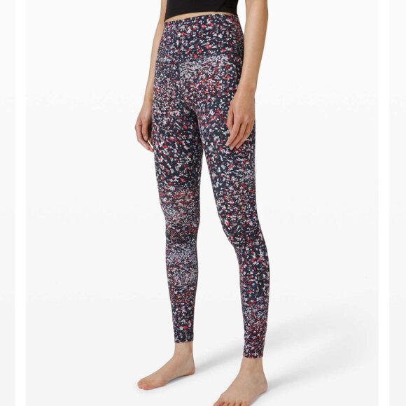 Lululemon Align Pant 28" Water Blossom Multi - Size 6 Leggings Red/Black/Gray - Picture 1 of 10